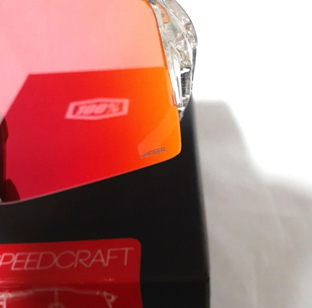 100% Speedcraft クリア レッド ワンハンドレッド サングラス
