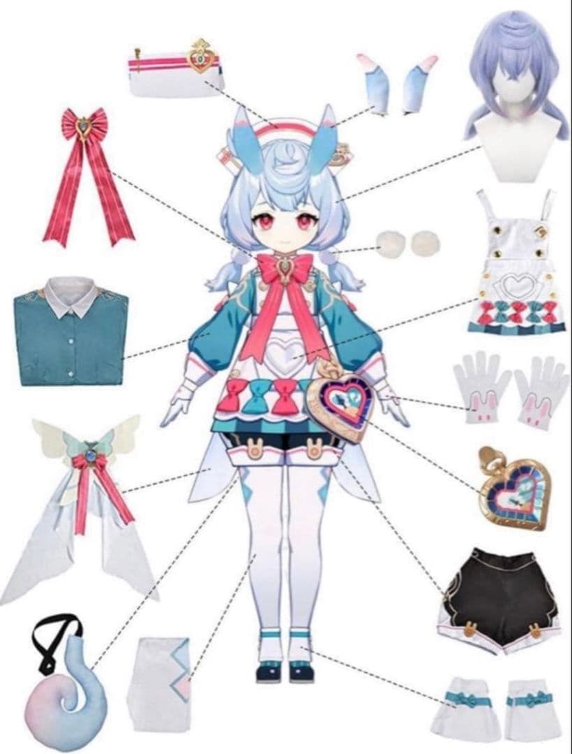 チ*コ様 原神 シグウィン コスプレ S ウィッグ 衣装