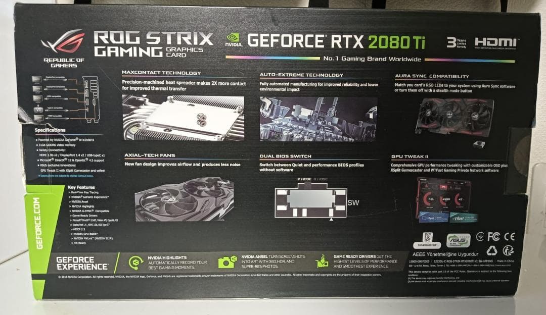 グラフィックボード・グラボ・ビデオカード ASUS ROG STRIX GeForce RTX 2080 Ti 11GB