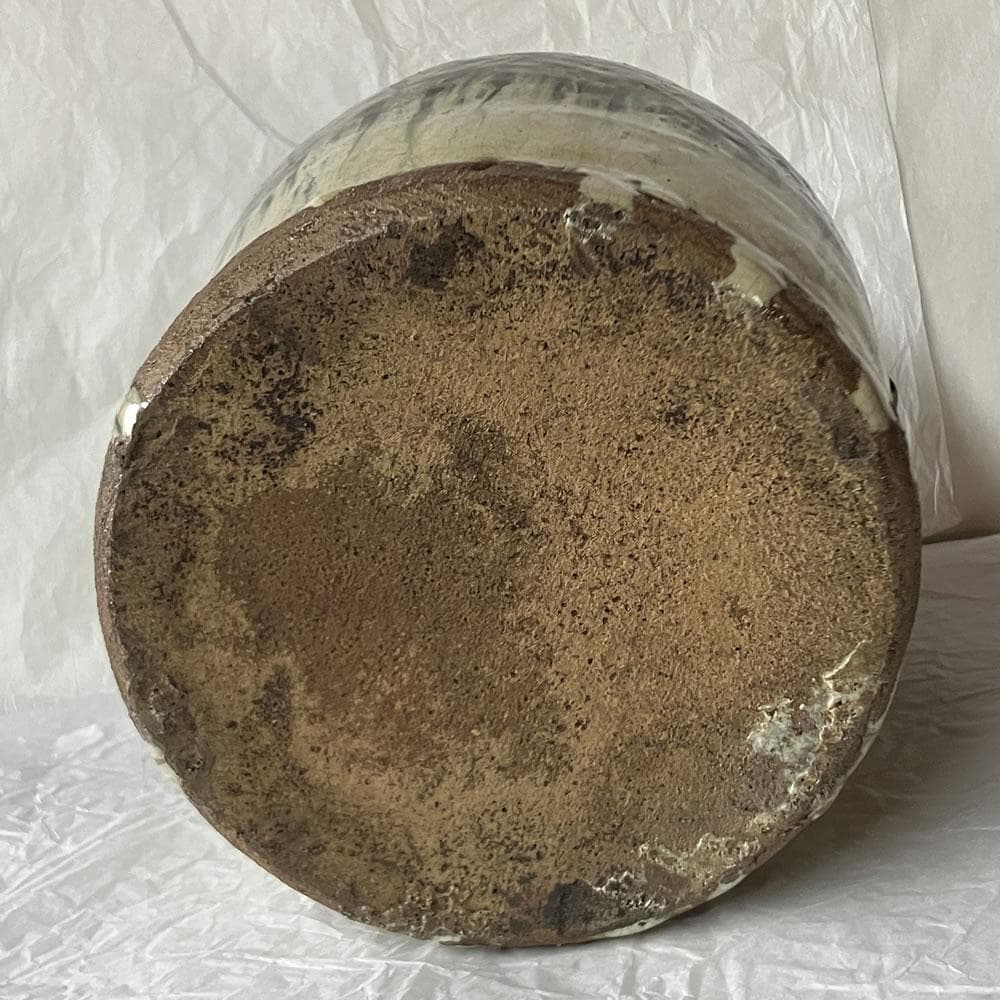 F1424 朝鮮唐津 耳付水指 木箱入り 水指 茶道具