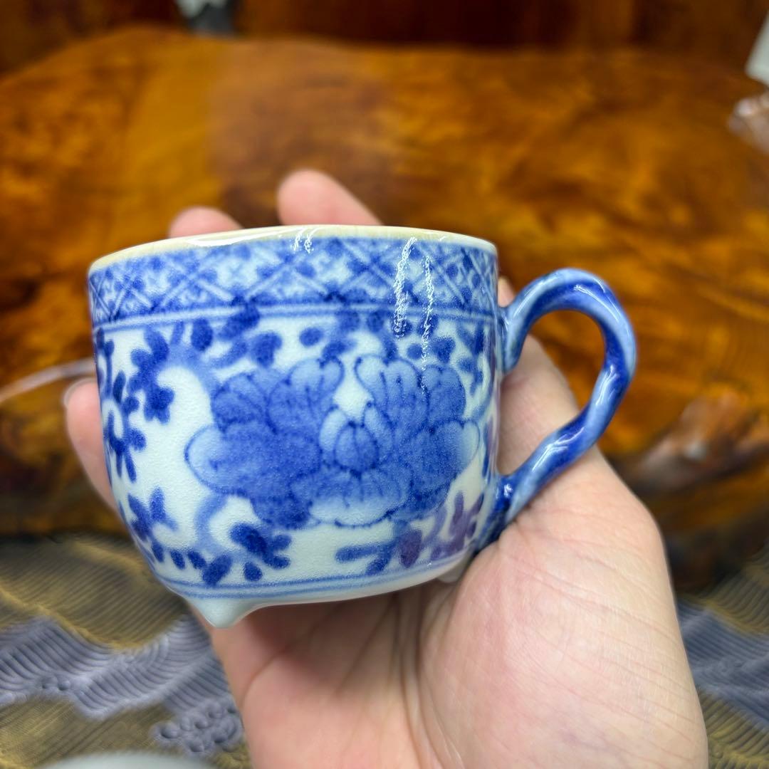 有田焼 福泉窯 カップ&ソーサー2客　染付　唐草　碗皿