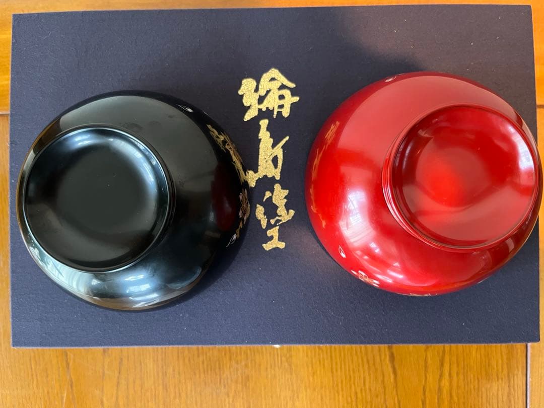 【新品未使用】夫婦汁椀、純金箸　輪島塗