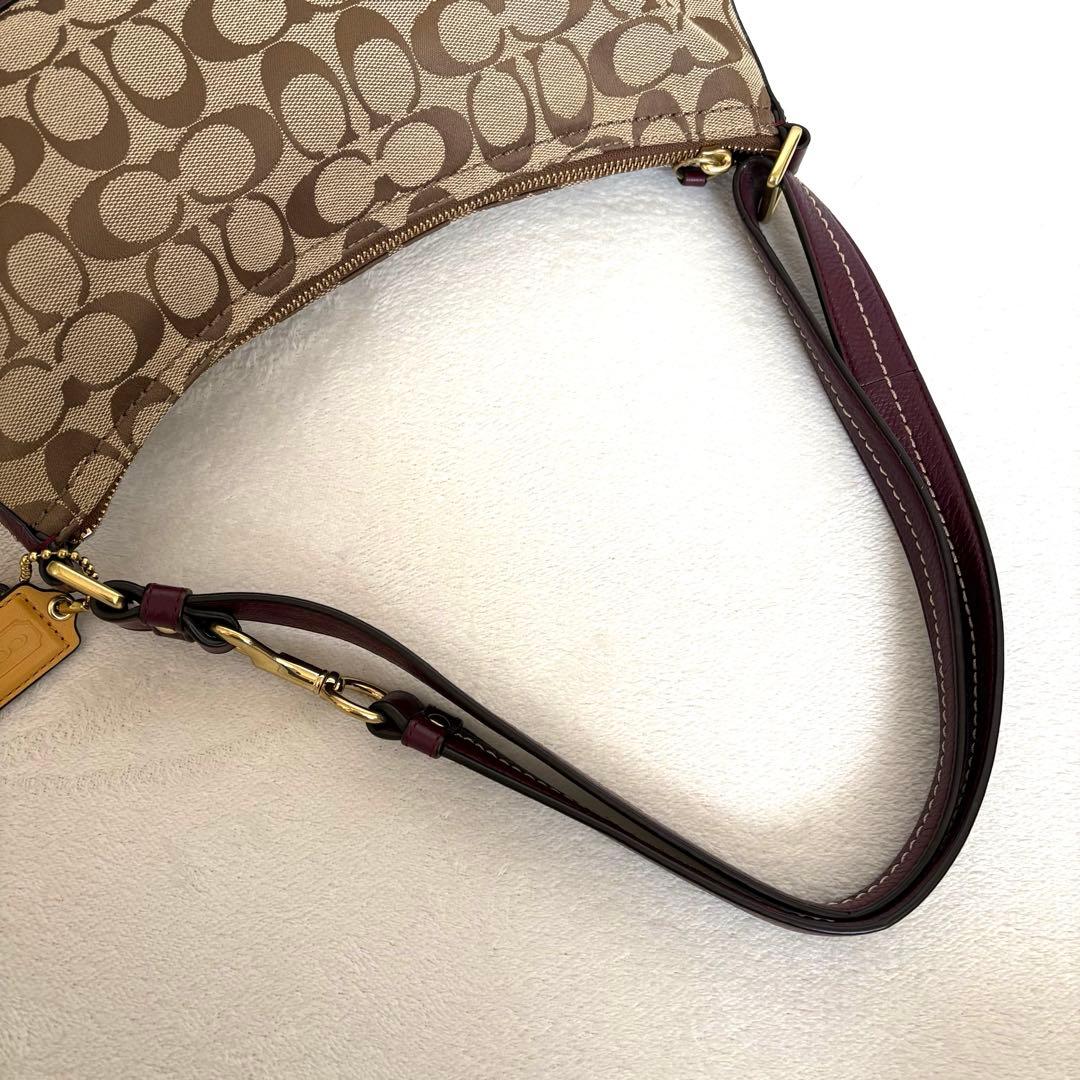⭐︎美品【COACH】ワンショルダーバッグ キャンバス レザー シグネチャー 総柄