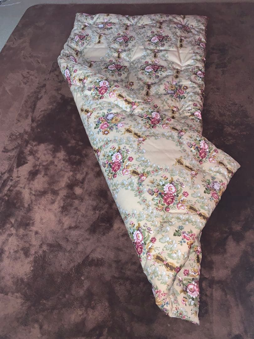 西川生地シングル両面プリント敷布団軽量！側生地中綿共綿100%お任せカバー付き！