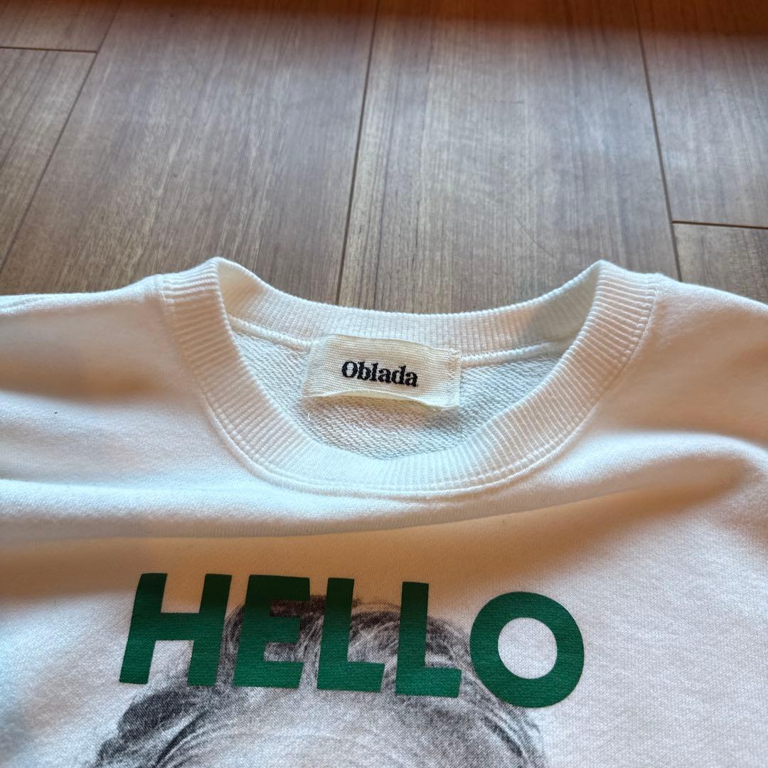 oblada / オブラダ 別注HELLO SWEAT スウェット　白