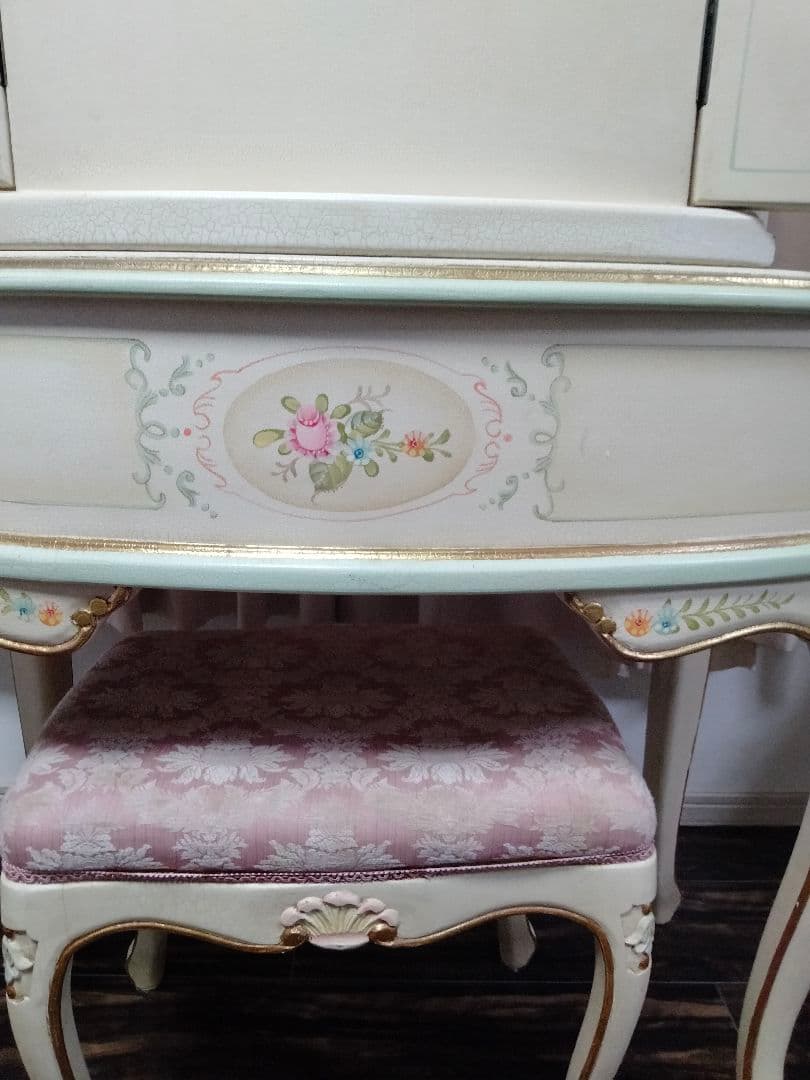 ロココ調　アンティーク　猫足　ドレッサー　三面ミラー