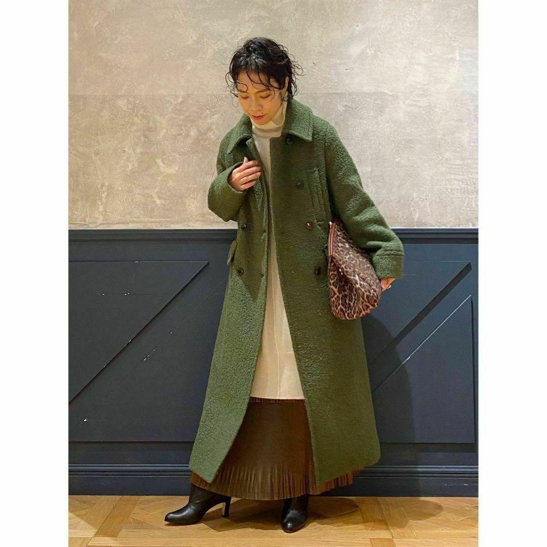 新品タグ付き　 IENA LA BOUCLE ループメルトン Wボタンコート　M