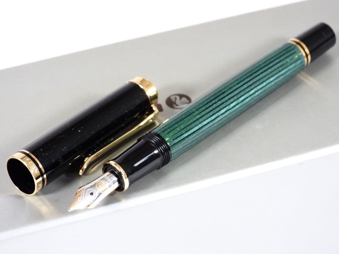 Pelican K14 万年筆 スーべレーン 緑縞 F 14C-585