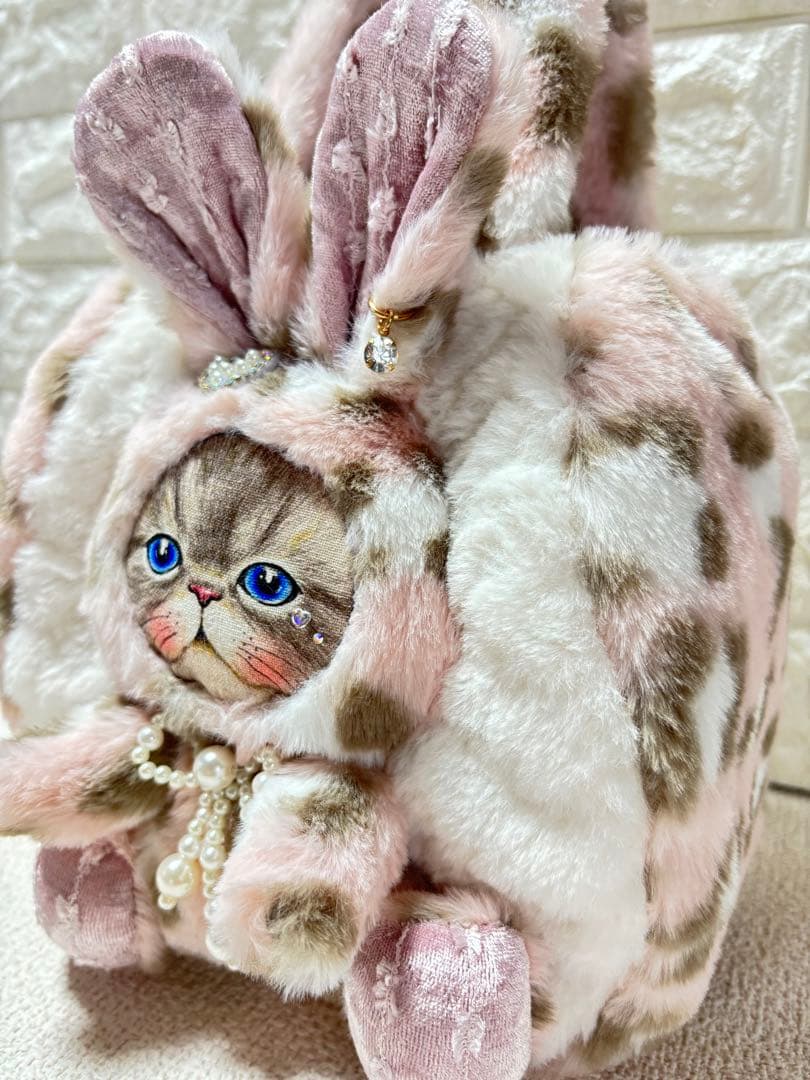 山*ば様 コヤンイサムチョン　ファーバッグ　ヒョウ柄ピンク　ルミちゃん