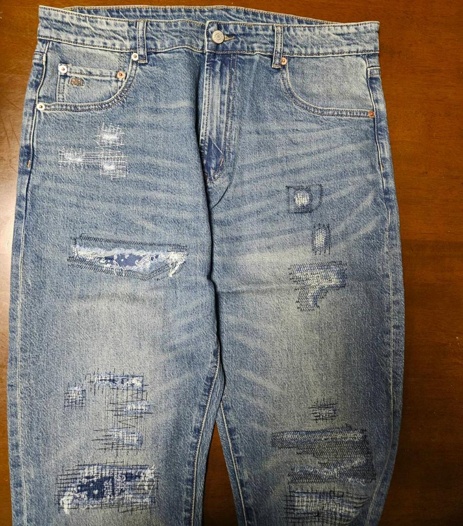 MJ【新品未使用】DOUBLE RRLダメージ加工デニムパンツ（36）