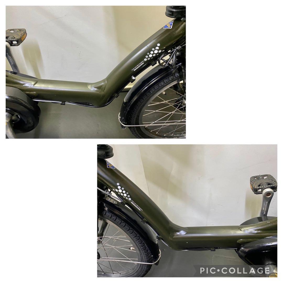 1年保証 新品部品多数使用　ブリヂストン　20インチ　カーキ　電動アシスト自転車