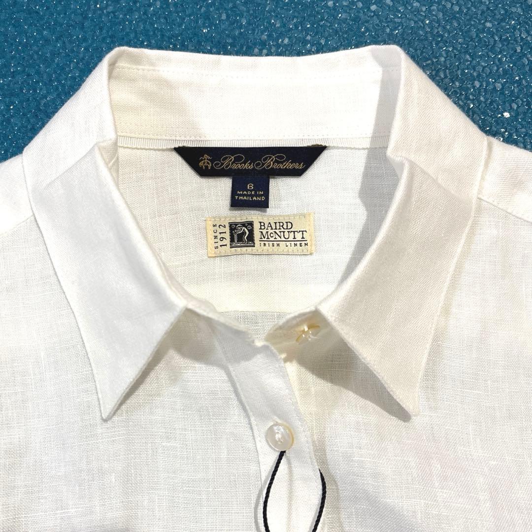 【新品タグ付/レディースL】ブルックスブラザーズ　アイリッシュリネン　シャツ