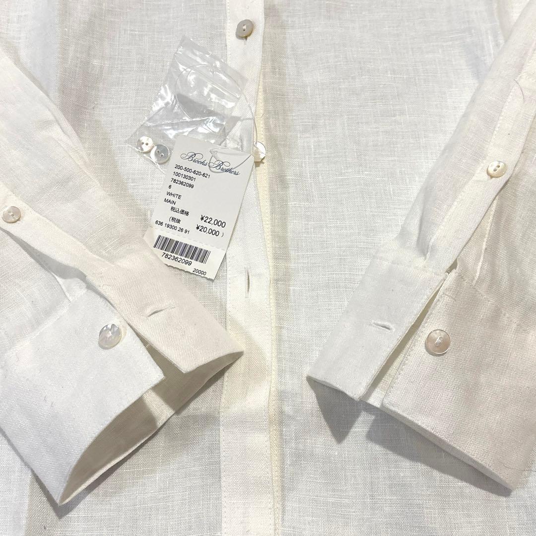 【新品タグ付/レディースL】ブルックスブラザーズ　アイリッシュリネン　シャツ