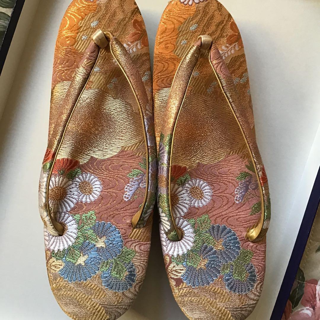 花柄刺繍 和装用バッグと草履セット　成人式　結婚式　卒業式