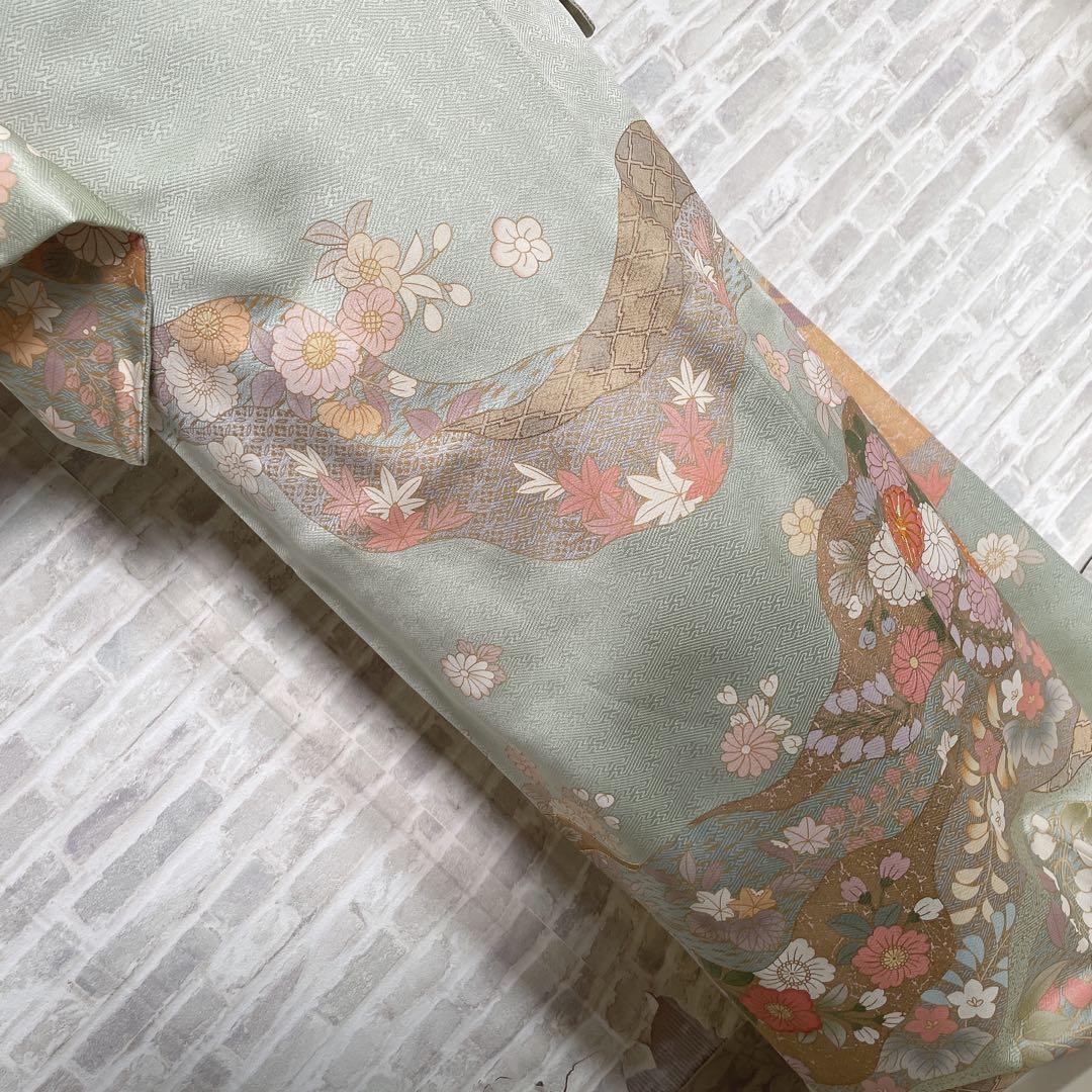 訪問着　フルセット　辻ヶ花　桜のような辻ヶ花　金駒刺繍　綸子　半衿　着物　Q5