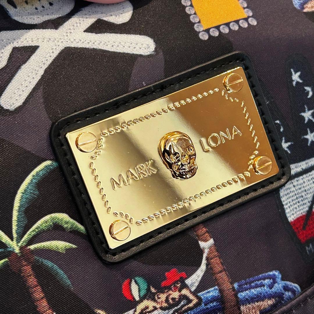 楽市楽座 MARK＆LONA ビッグトートバッグ 総柄 スカル ボストン