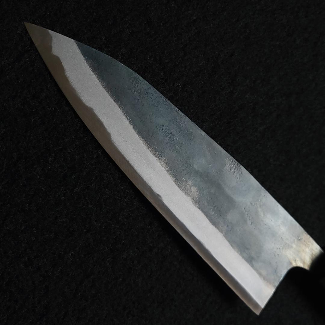 白紙1号 黒打 万能包丁 180㎜ #8101 焼柄 月光作 手作り