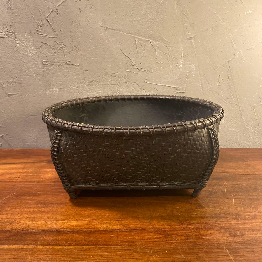 炭斗 炭取 茶道具 竹籠 古道具 骨董品 ざる 竹細工 コレクション