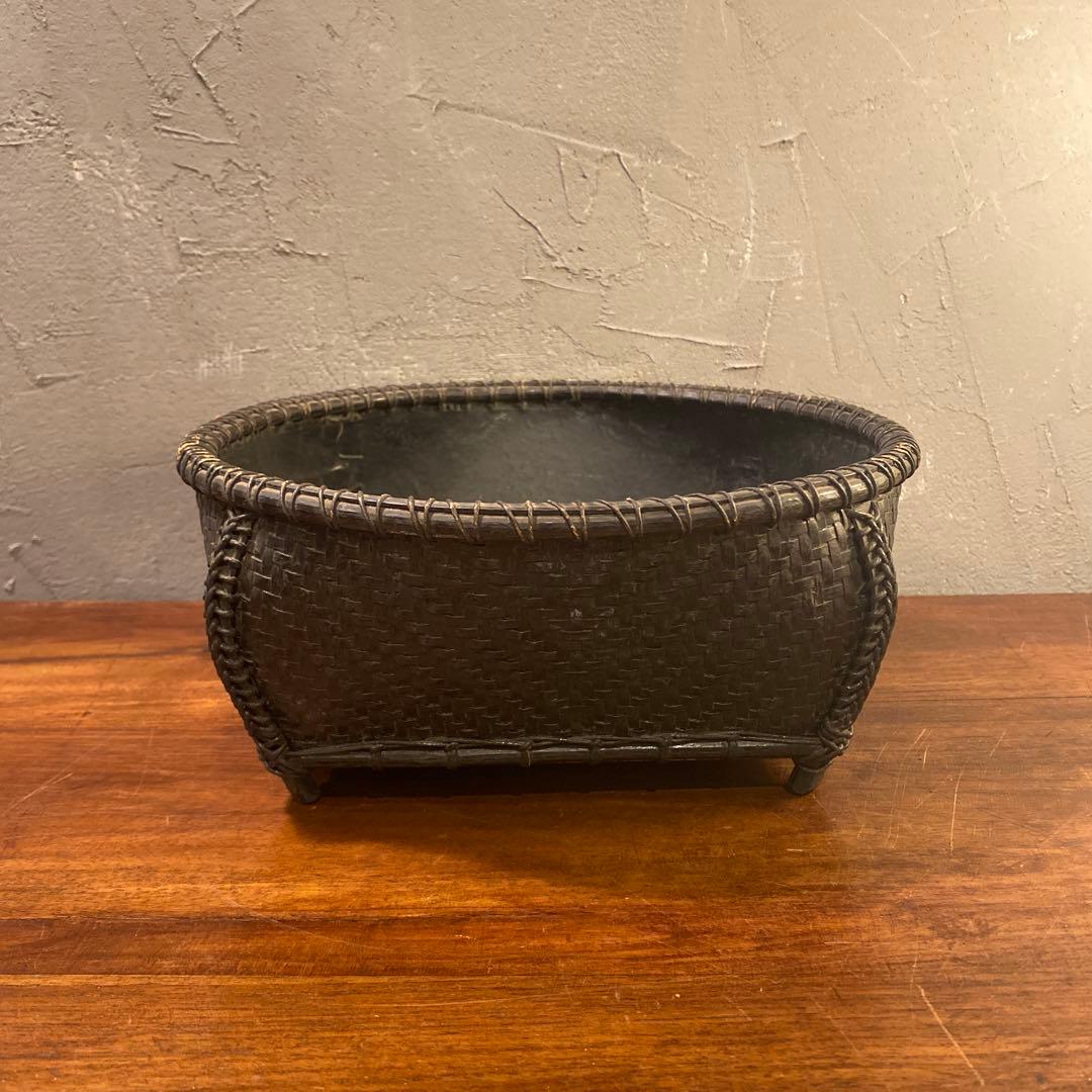 炭斗 炭取 茶道具 竹籠 古道具 骨董品 ざる 竹細工 コレクション