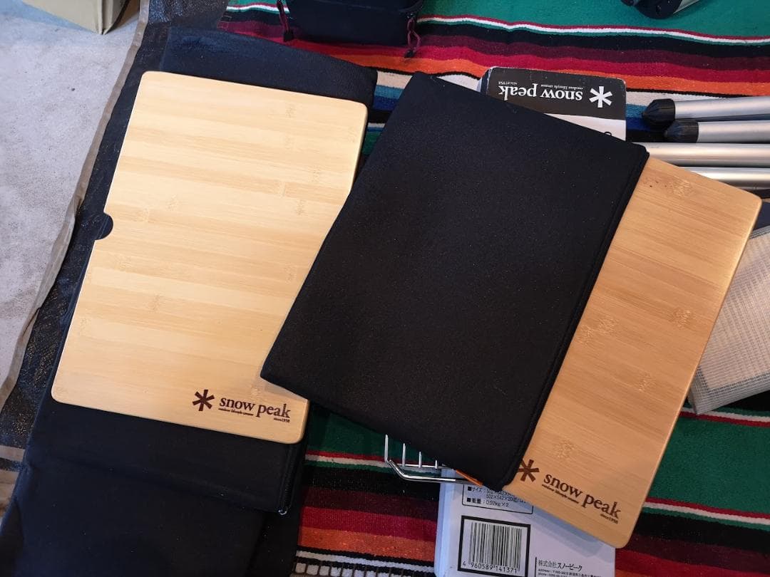 スノーピーク ウッドテーブル各種、スライドトップ竹セット