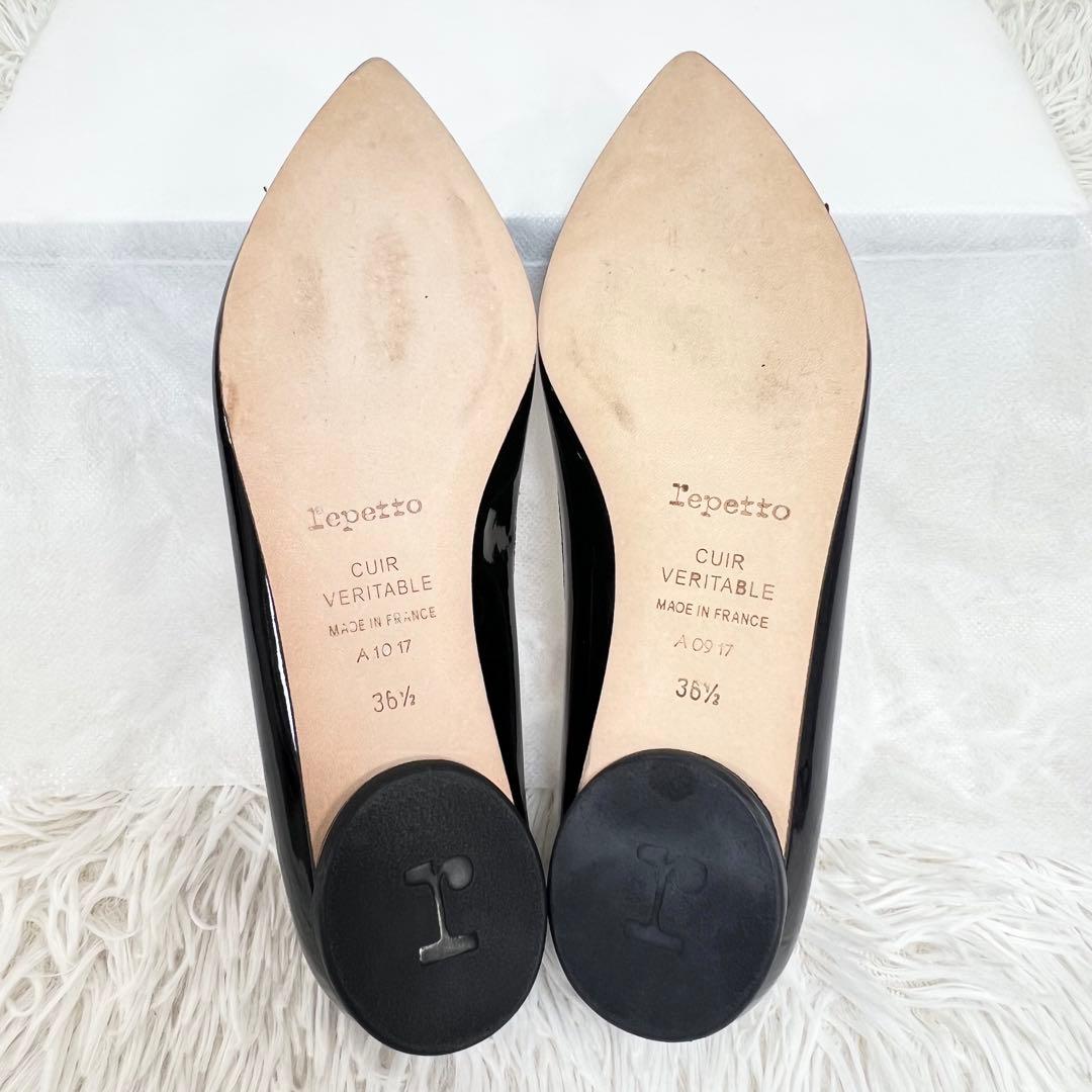 美品♡repetto Brigitte バレエフラットパンプス　エナメル　黒