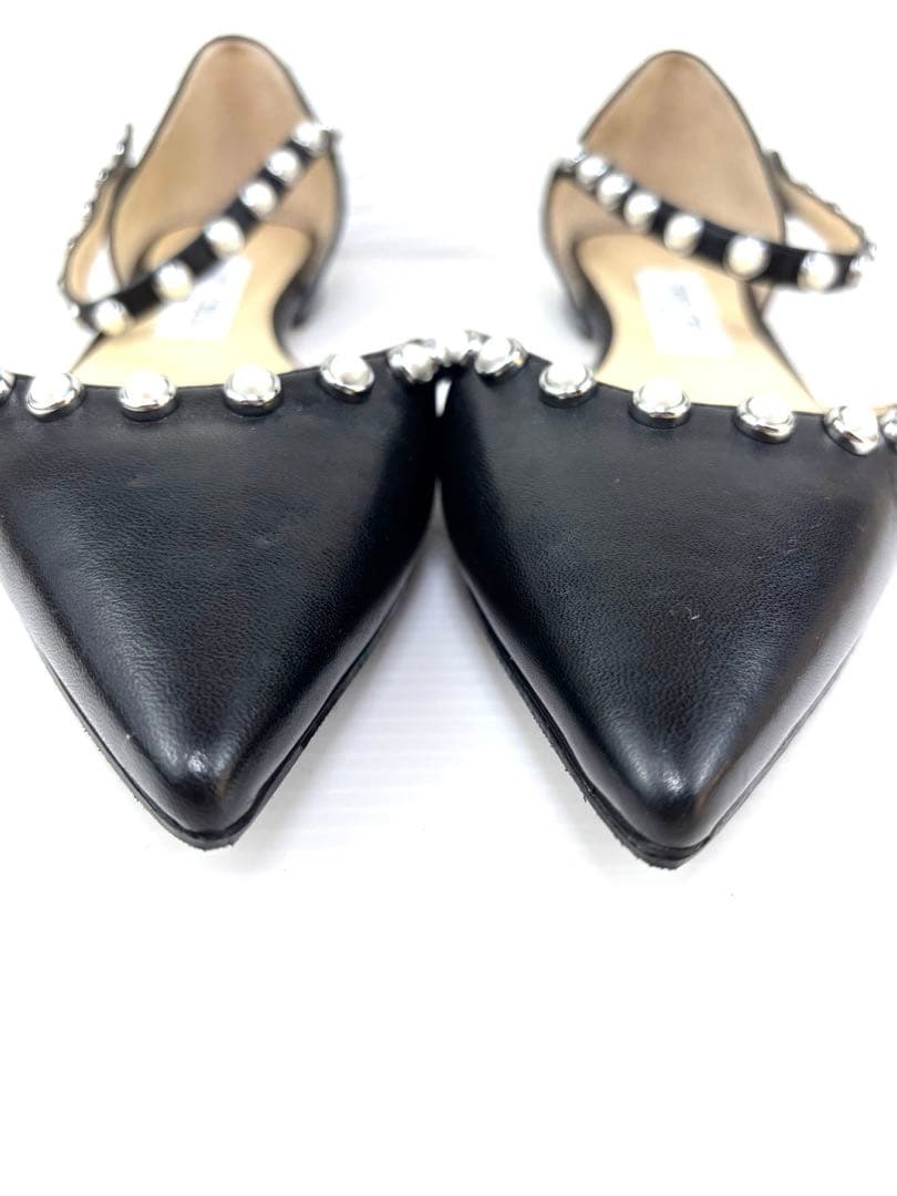 JIMMYCHOOクリスタル フラット Bing Flatミュールサイズ37.5