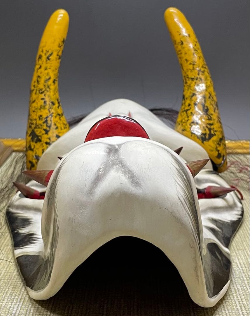 石見神楽面　石見神楽　石州和紙　在銘　作家作品　魔除け　健康長寿　Lw7613