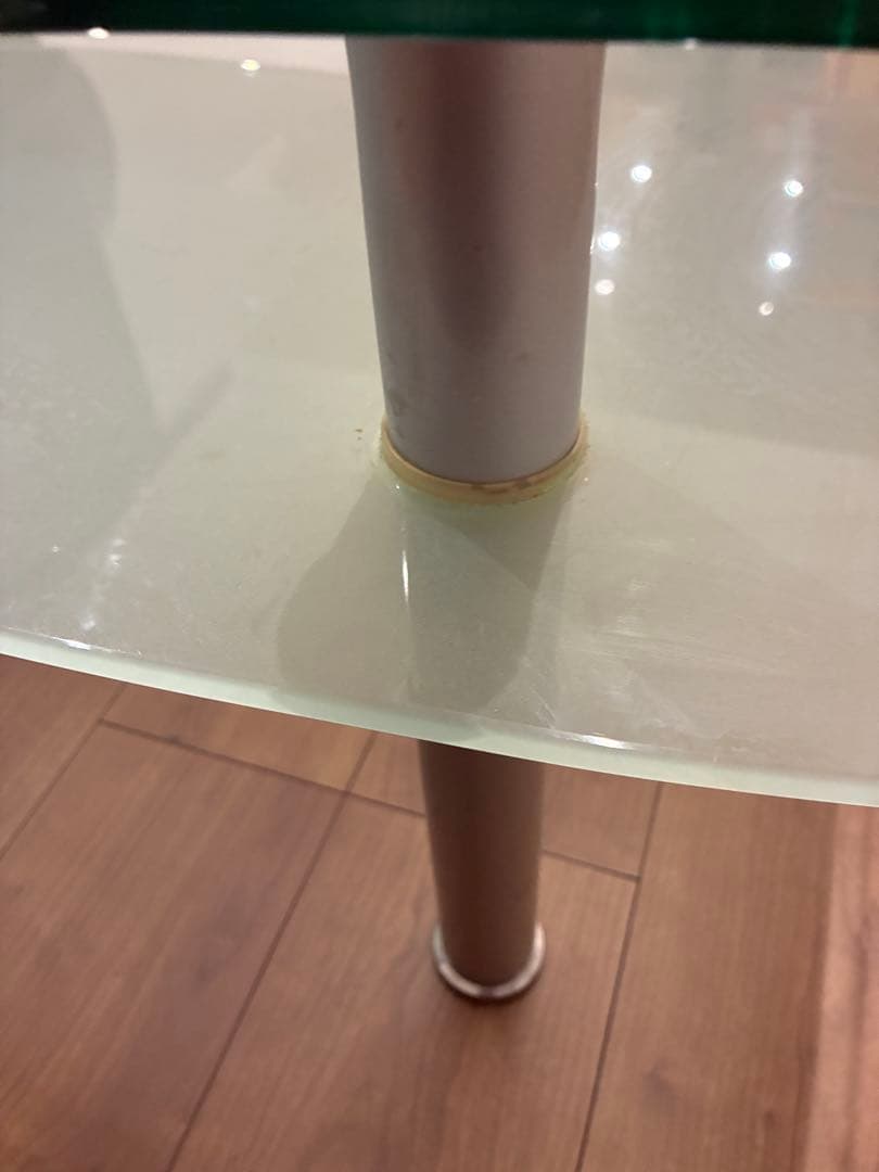 ガラス製曲線デザインセンターテーブル