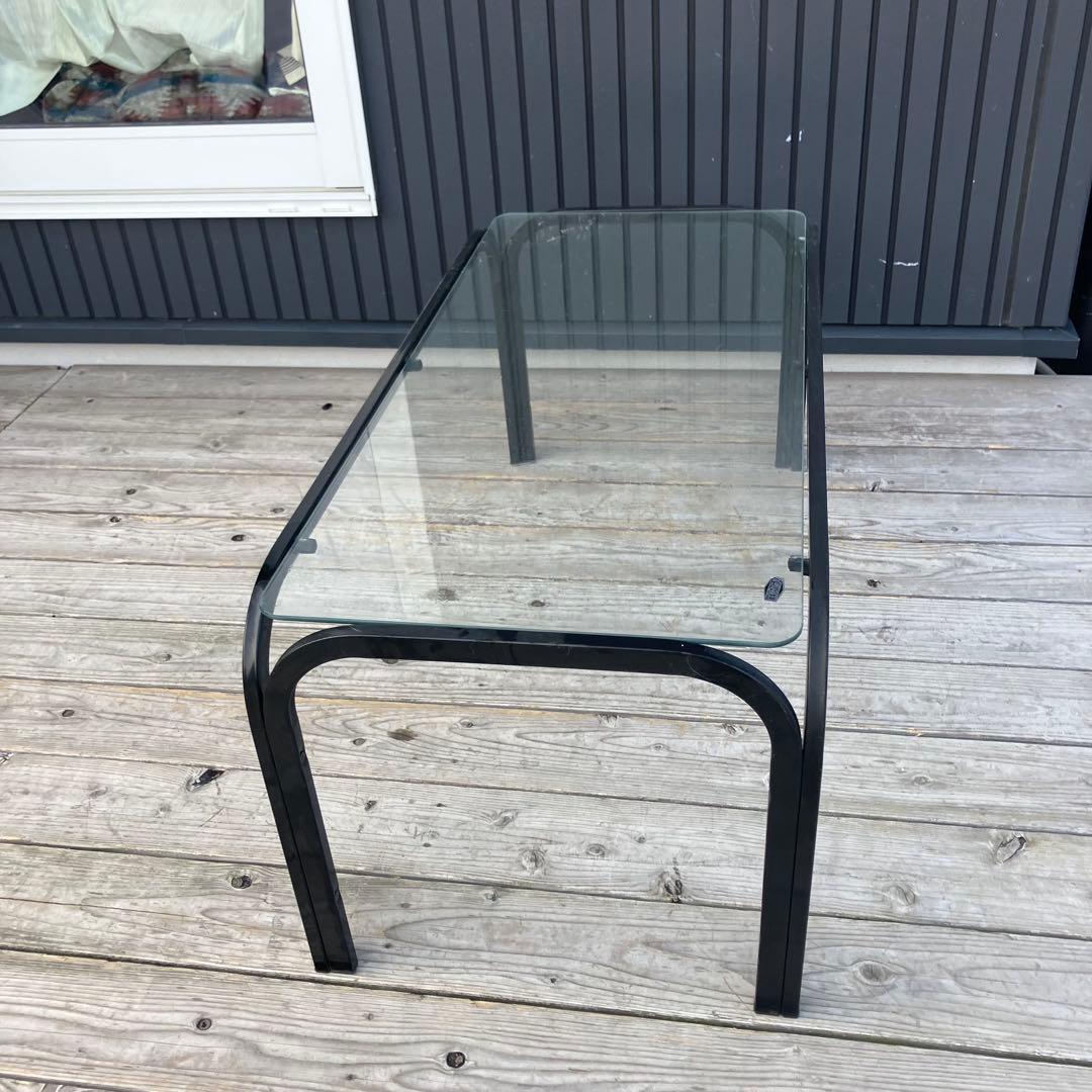 昭和レトロ ミッドセンチュリー アイアンフレームセンターテーブル ガラステーブル
