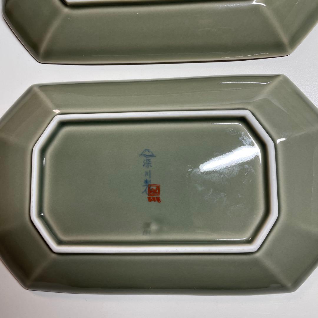 深川製磁　長皿２枚 青天の紅葉　小皿５枚