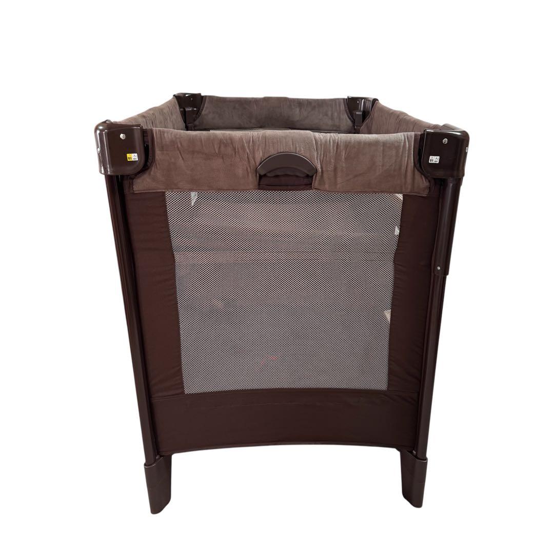 美品 Aprica ココネルエアープラス ベビーベッド ブラウン 洗えるマット