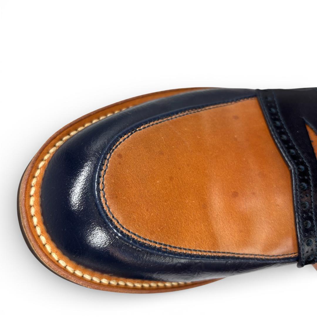 こ*9様 希少 RJB コードバン ローファー 9 27cm フラットヘッド 紺