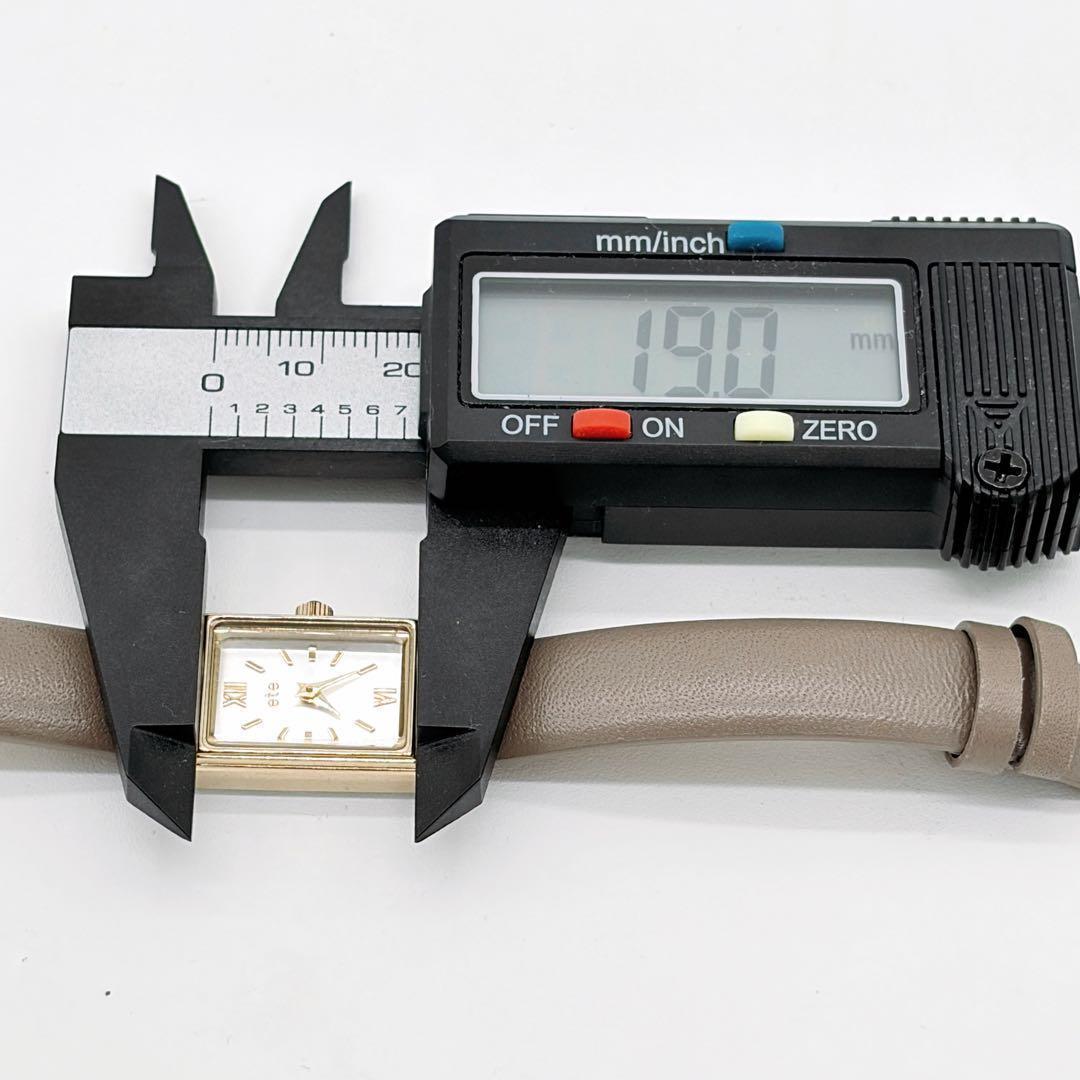 ete 腕時計 ダイヤ付 ゴールド×グレージュ ナチュラル 大人 美品