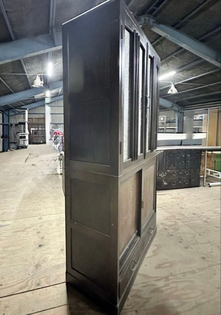 SNT1062 昭和レトロ アンティーク 古い木製収納棚 水屋箪笥 食器棚