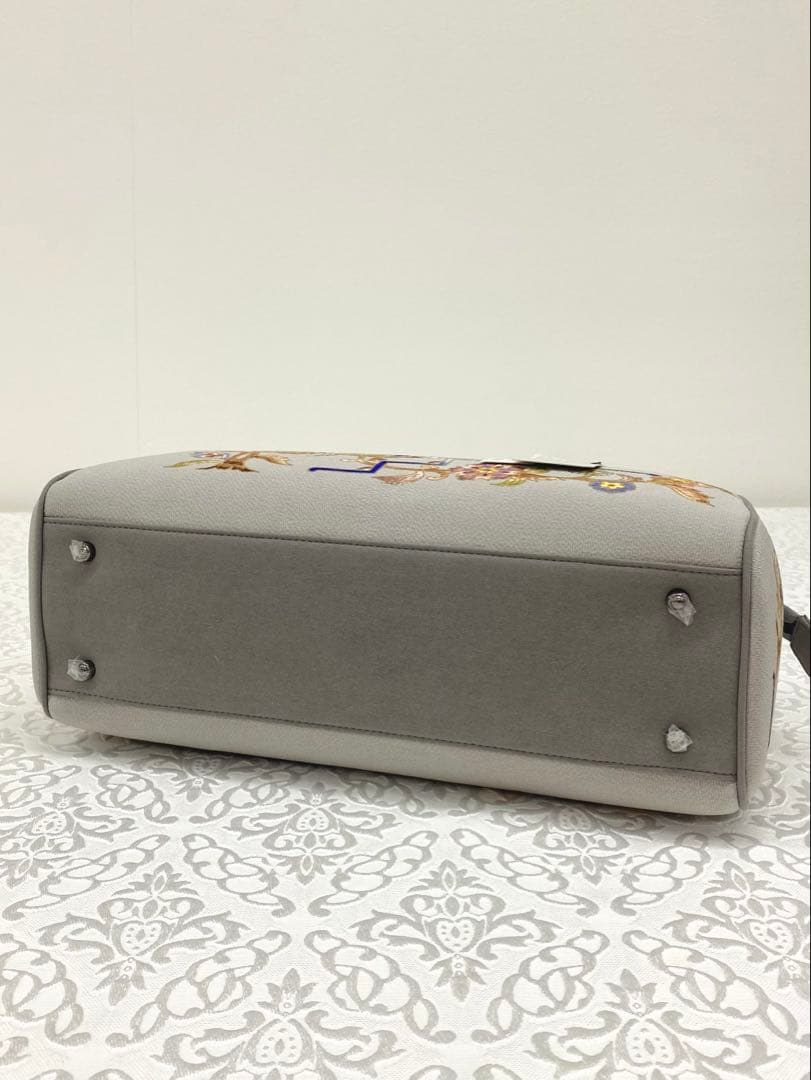 岡重謹製 未使用品 OKAJIMA バッグ 京友禅 金彩 象 唐花 正絹