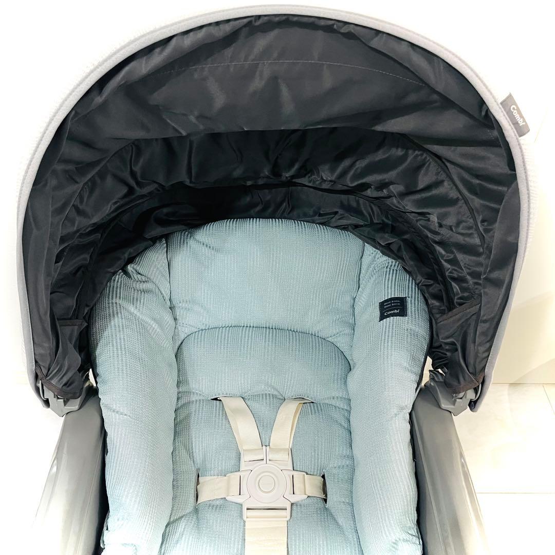 【美品】取替カバー付★コンビネムリラオートスイングBEDiスリープシェルブルー