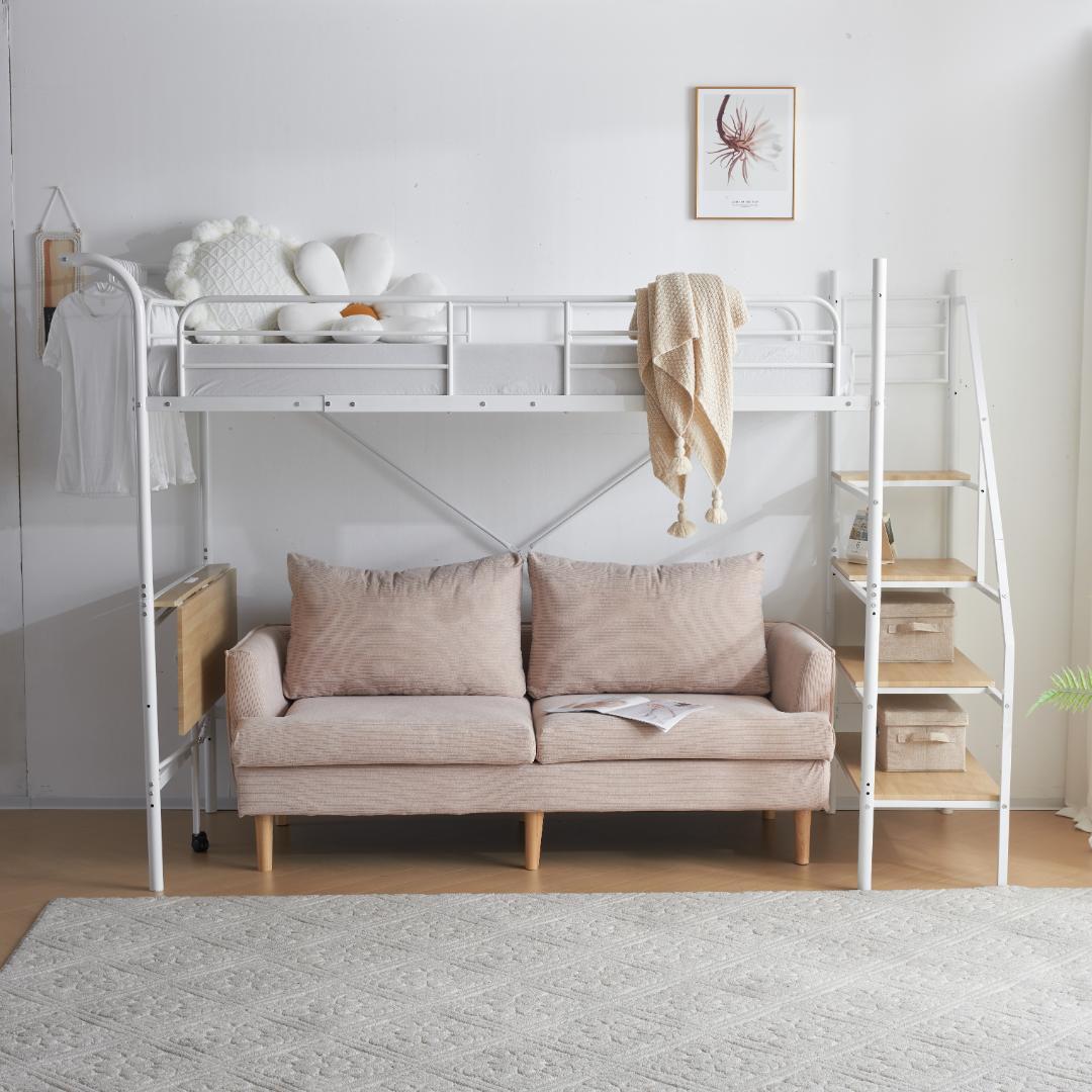 システムベット ロフトベッド シングル デスク付き　コンセント付き 収納付き