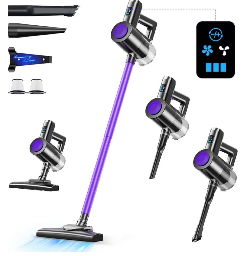 掃除機 コードレス 【26000pa超強力吸引&45分連続稼働】 サイクロン式