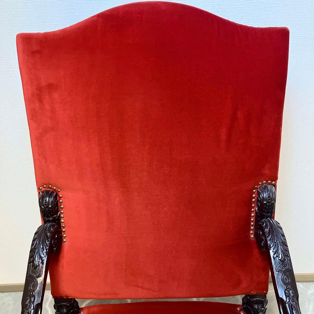 【玉座】 ネオバロック様式 ベルベット アームチェア ヴィンテージ 肘掛け 椅子