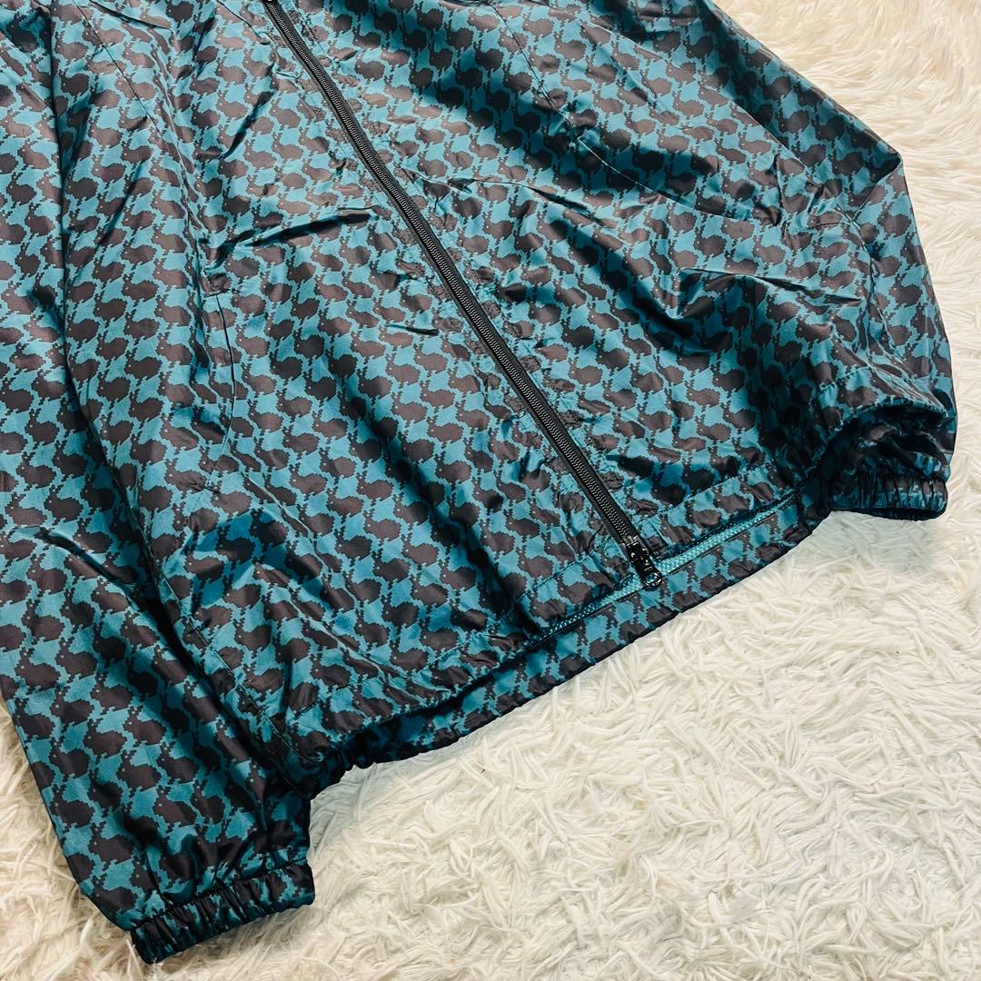 JACK BUNNY!! ラビット総柄千鳥 ナイロンジャケット 刺繍ロゴ 5 緑