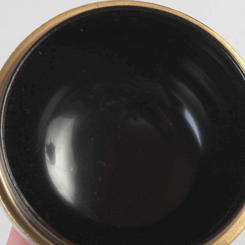 茶道具　越前蒔絵師　宮田宗景作　月見兎蒔絵　丸棗　共箱　V　9905