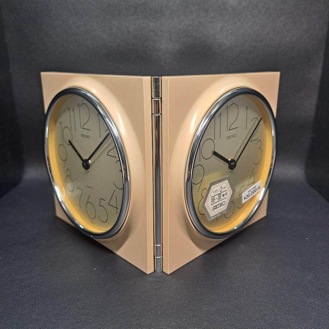 希少　SEIKO　セイコー　クォーツ　クロック　掛・置兼用時計　文字盤自在回転