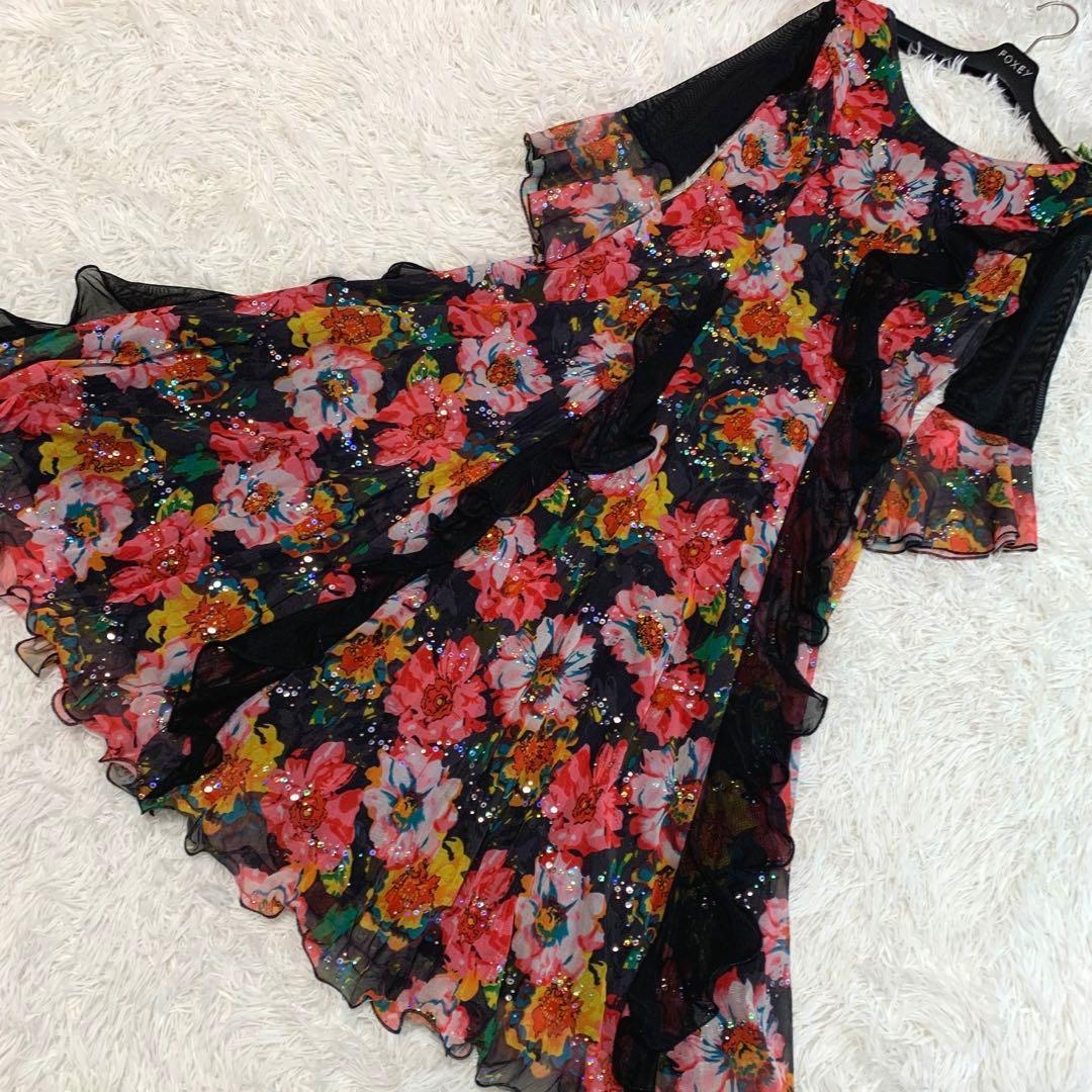 専用♡美品◆ICHIOKU 社交ダンスドレス ワンピース 花柄 スパンコール