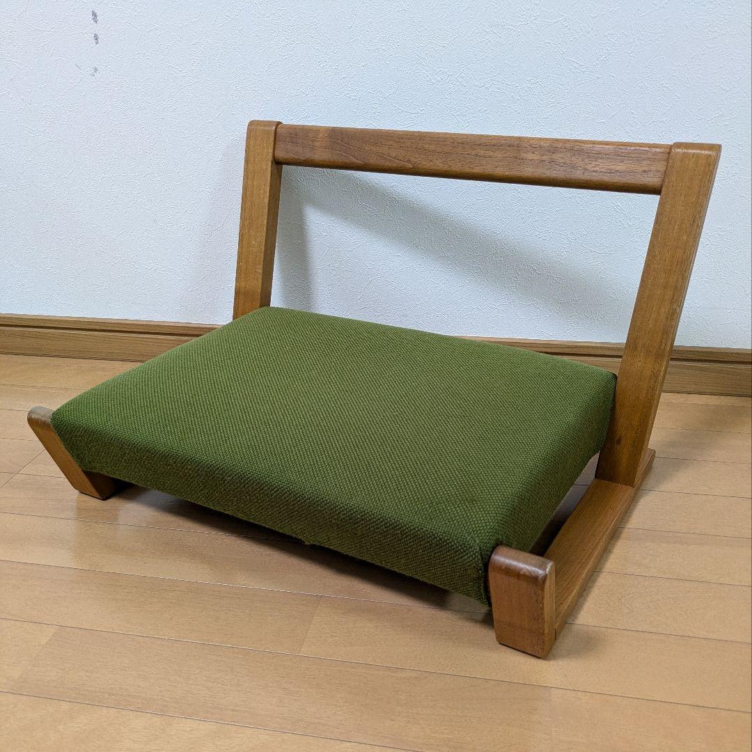 キト ザガク zagaku 座椅子正座胡座 コンパクト グリーン緑ウォールナット