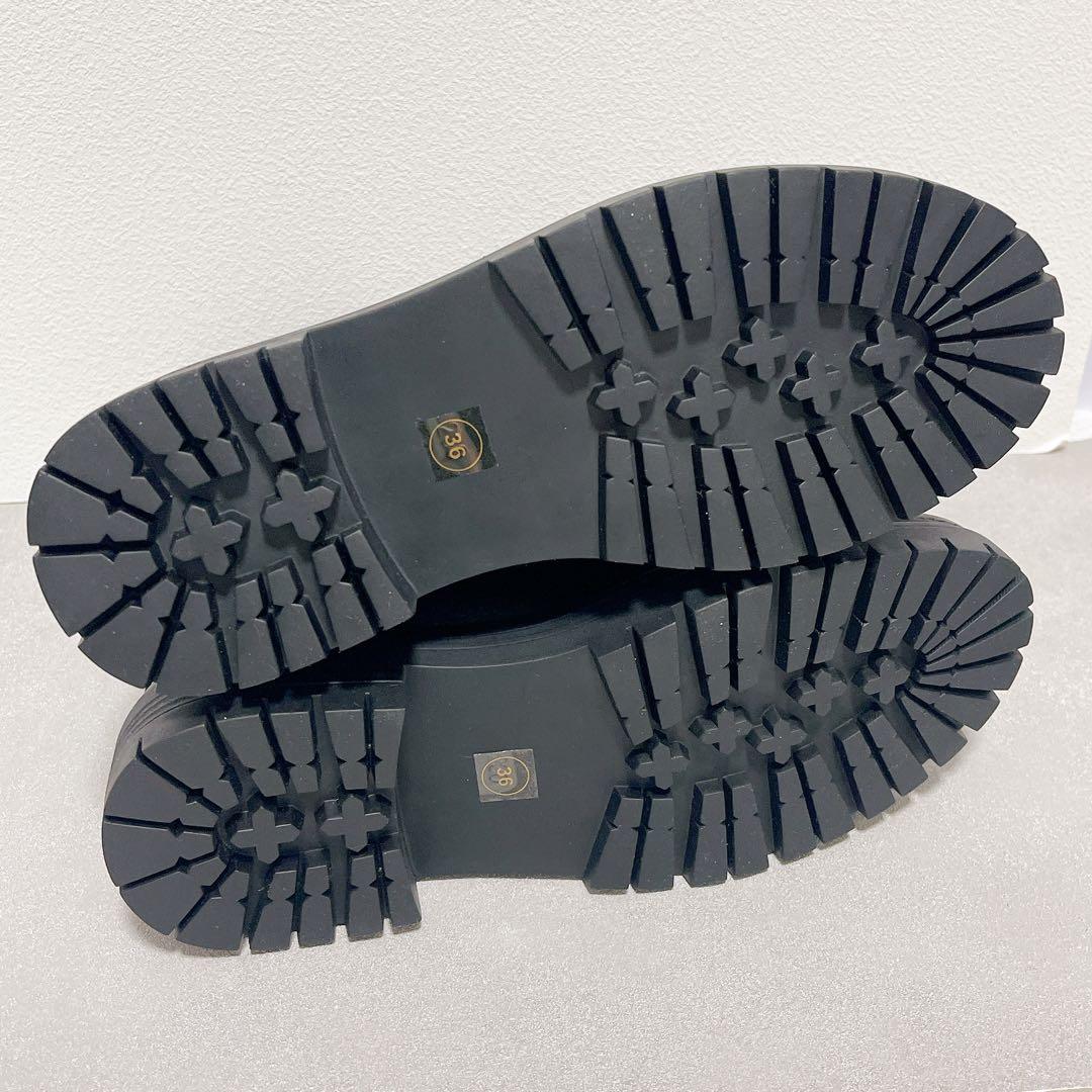 未使用級◆SHIPS チェルシーブーツ　サイドゴアブーツ　ラギットソール黒レザー