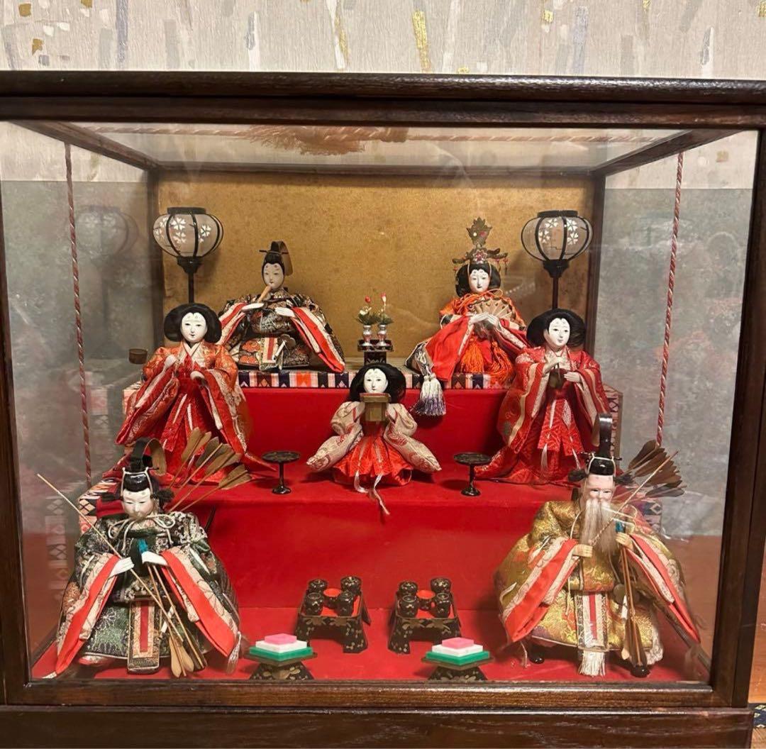 【希少】日本人形　お雛様　雛人形　ガラスケース入り