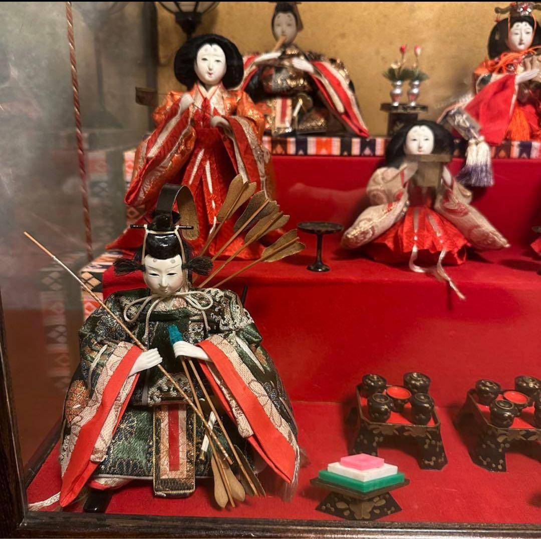 【希少】日本人形　お雛様　雛人形　ガラスケース入り