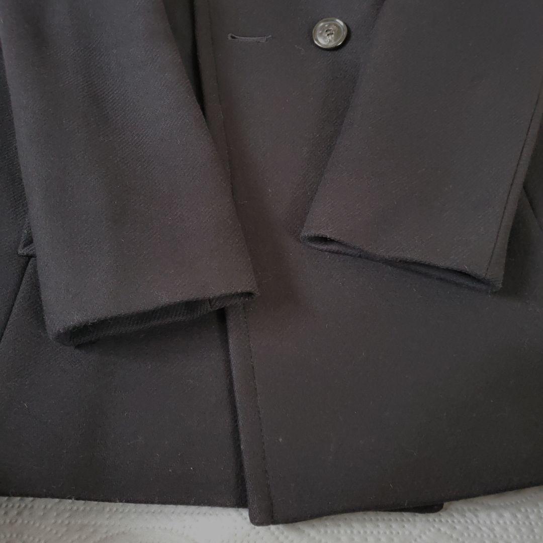 23区 イタリア製 カシミヤ混生地 黒 ピーコート チンストラップ付き 38