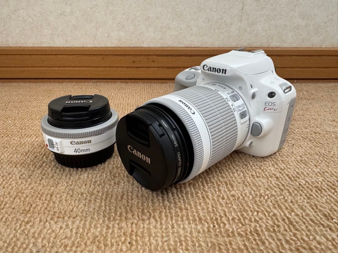 Canon EOS Kiss X7 ホワイト ダブルレンズ　美品