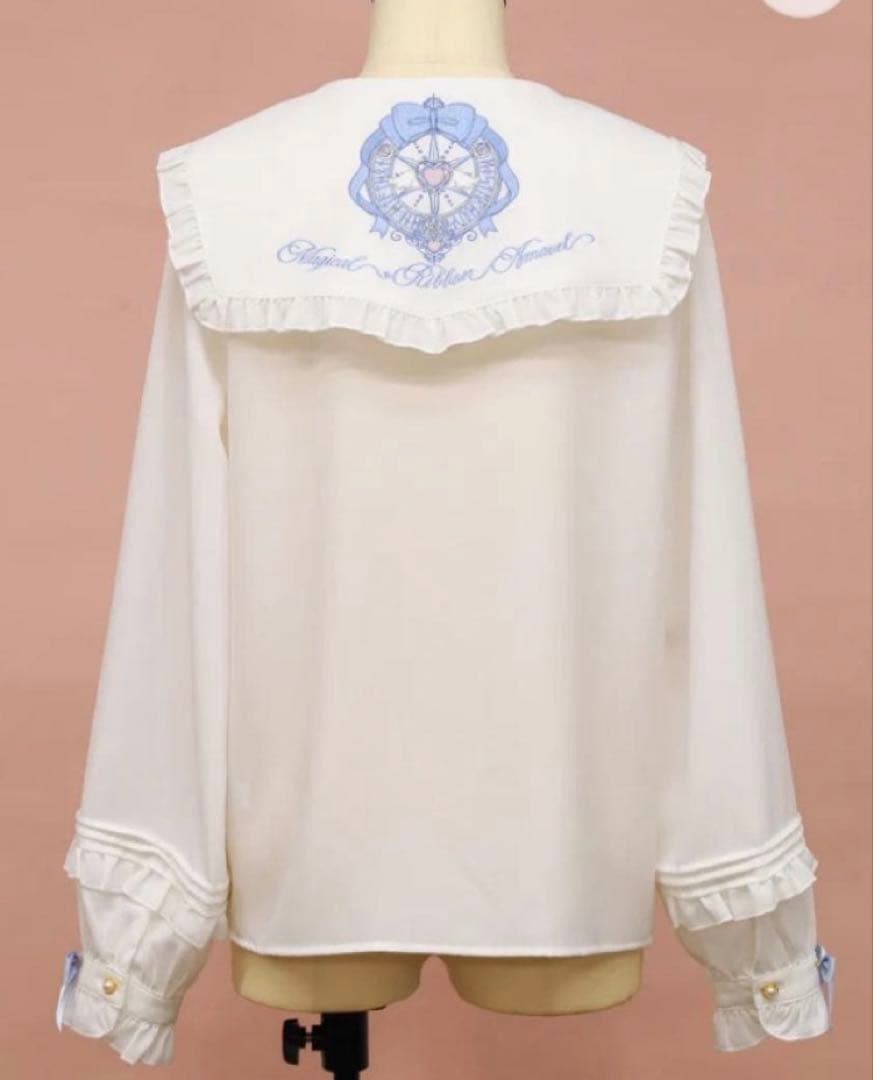 Amavelアマベル Magical Ribbon スカート ブラウス サックス